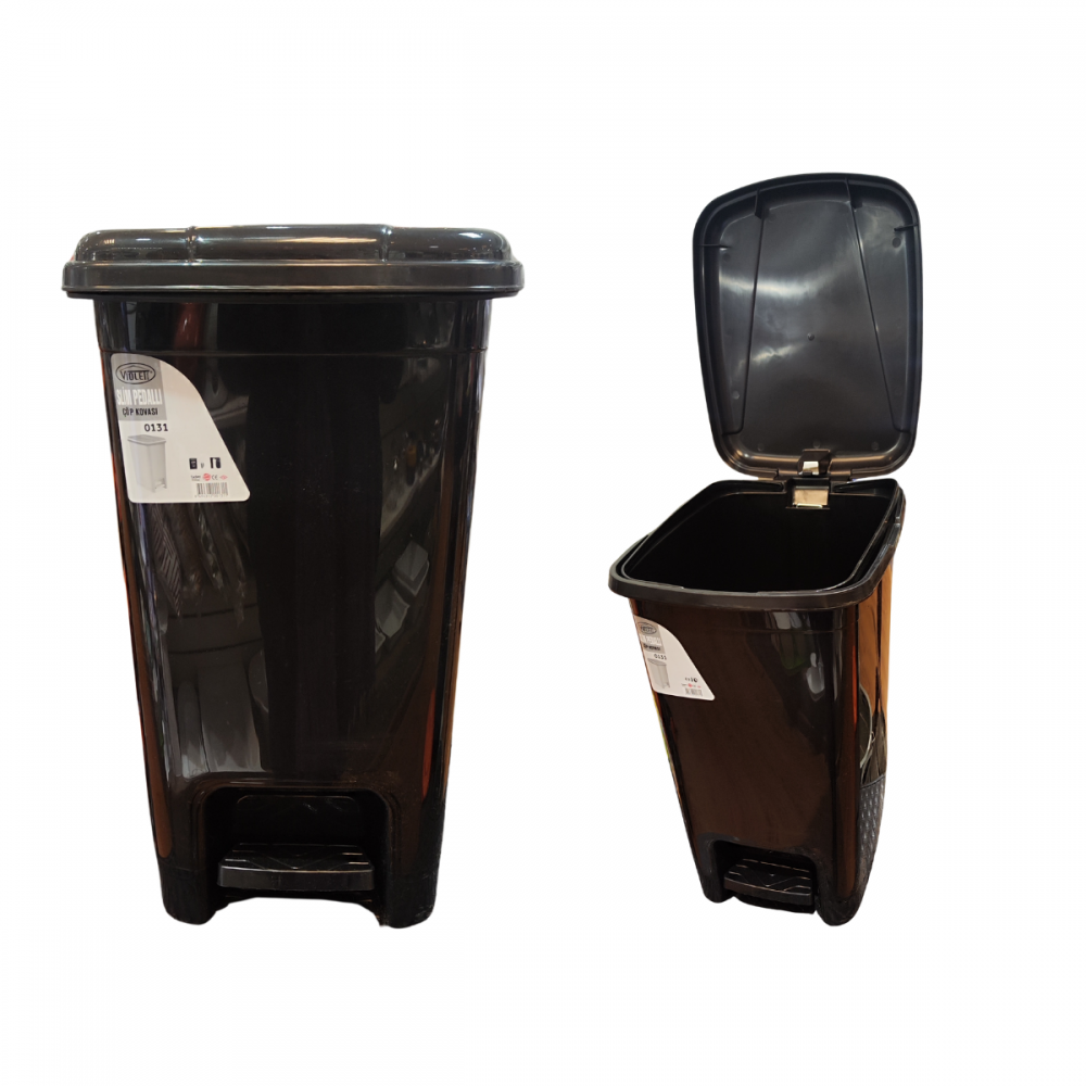 PAPELERA C/PEDAL 25 LTS NEGRA
