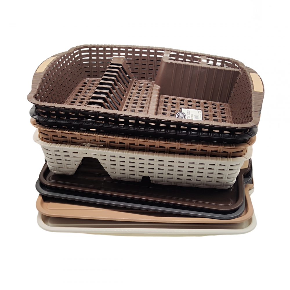 ESCURRIDOR PLATOS SIMIL RATTAN MARRON