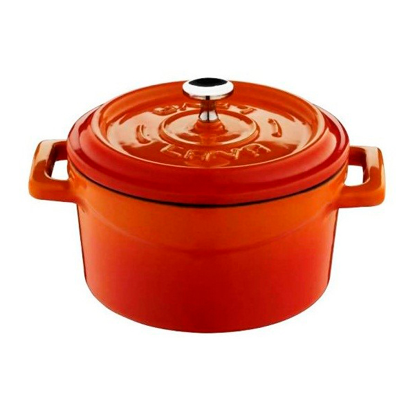 CACEROLA HIERRO REDONDA NARANJA  - 28 CMS.