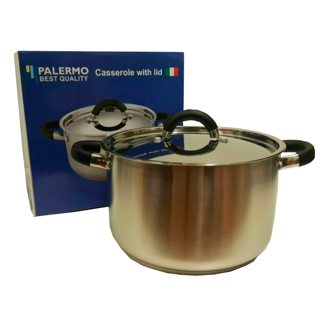 CACEROLA 2 ASAS ACERO INOXIDABLE 24 CMS.