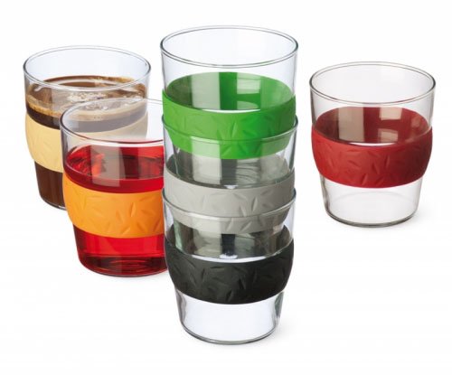 VASO TEMPLADO CON ARO DE SILICONA X6
