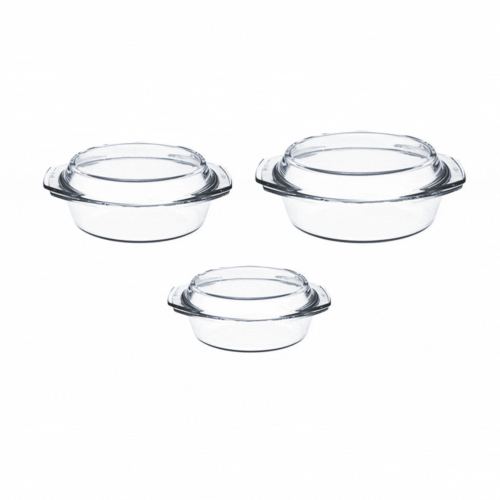 SET CACEROLA REDONDA 3 PIEZAS 16x5 � 18x.5 � 20.5 x 6.5 CMS.