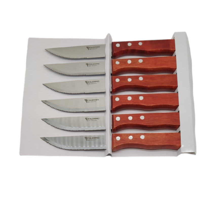 SET 6 CUCHILLAS PARA CARNE EN CAJA