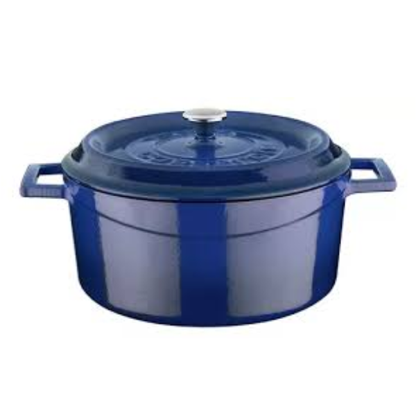 CACEROLA HIERRO REDONDA AZUL 28 CMS.