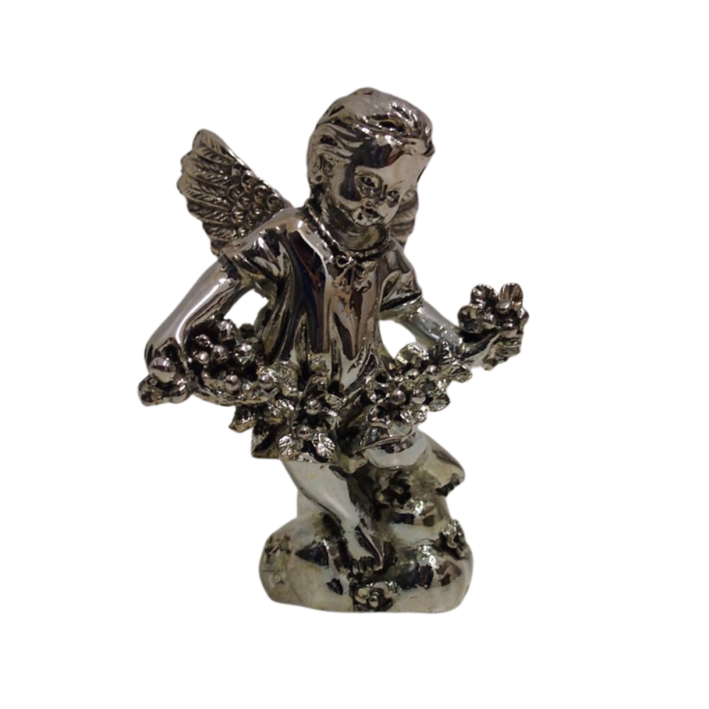 ANGELITO CON FRUTAS  PLATINA 12 CMS.