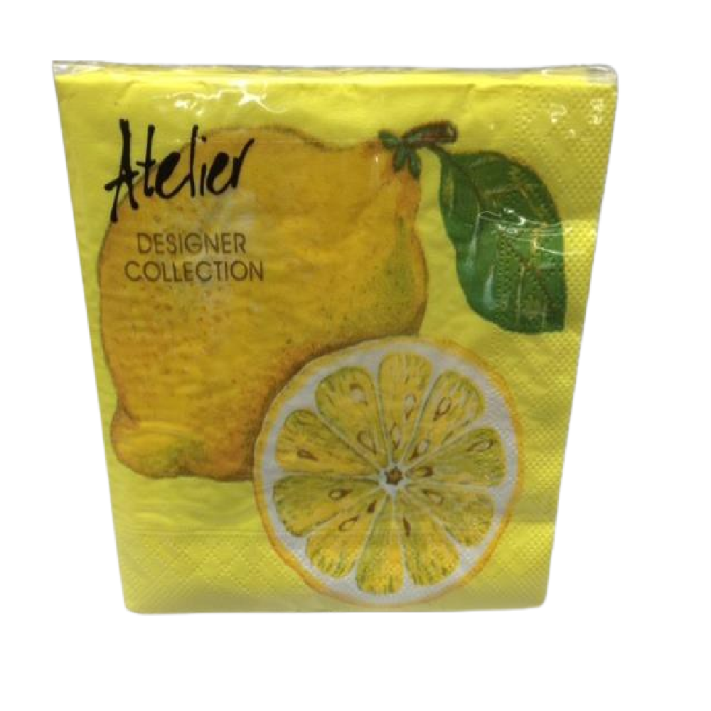SERVILLETAS AMARILLA LIMON  - 17 x 17 CMS. � 20 UNIDADES