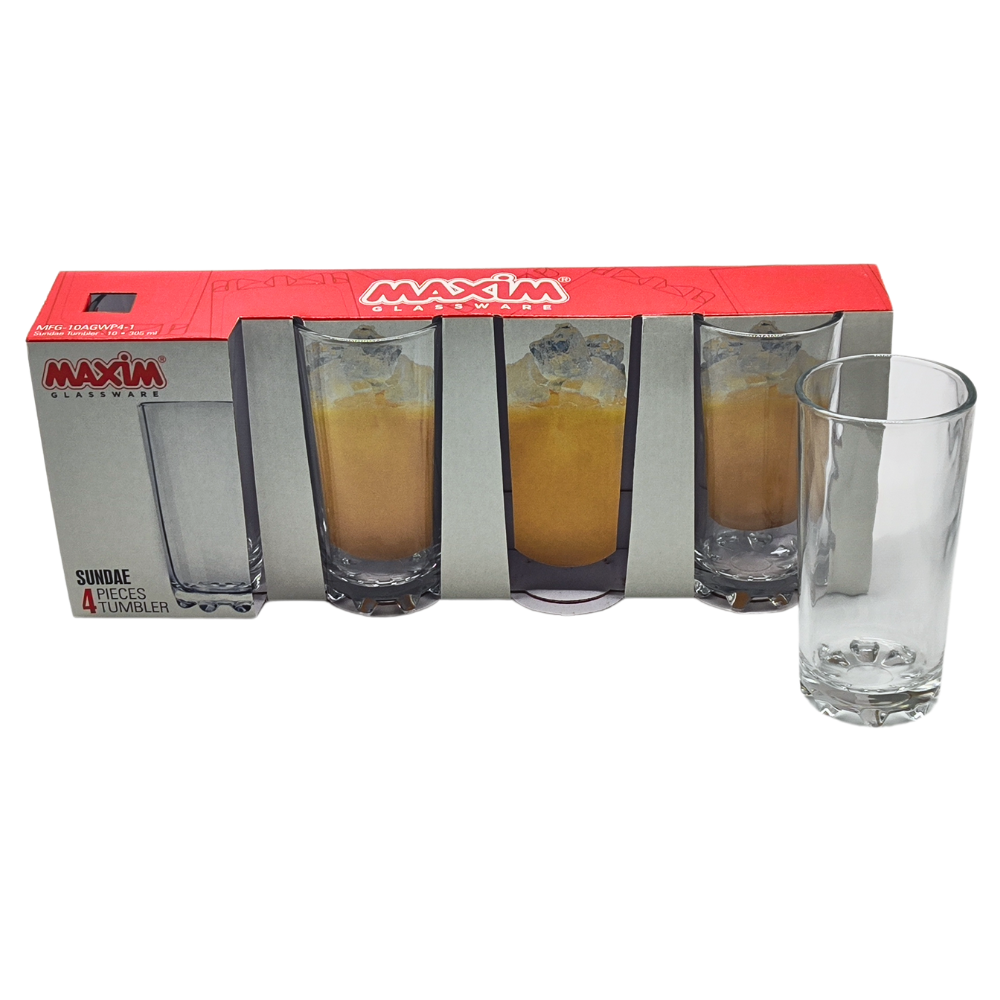 SET VASOS X 4 SUNDAE TRANSPARENTE 305 ML