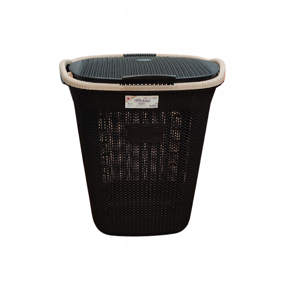 CESTO ROPA MARRON SIMIL RATTAN 65 LTS