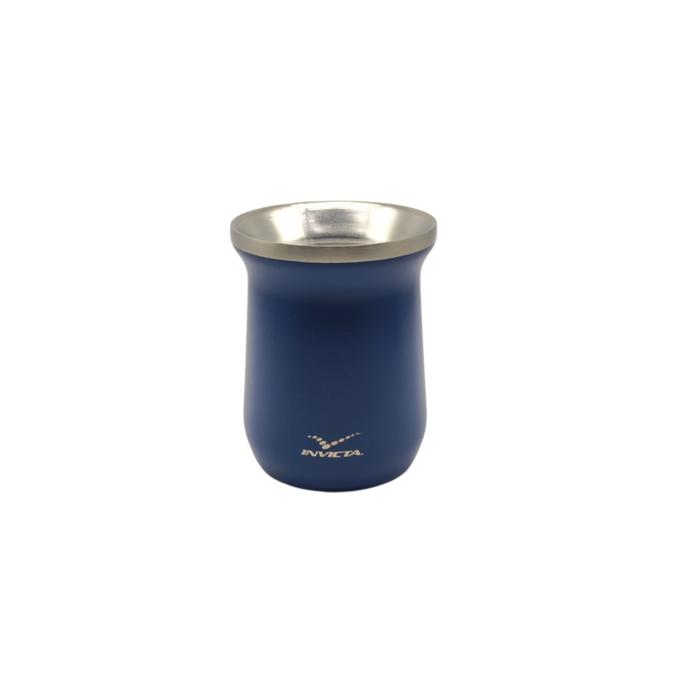 MATE ACERO INOX AZUL 250 ML.