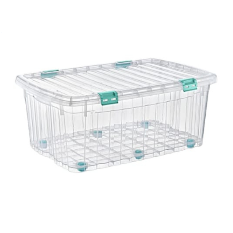 CAJON ORGANIZADOR PLASTICO CON RUEDAS Y TRANCA  - 80 x 54 x 33 CMS. � 90 LT.