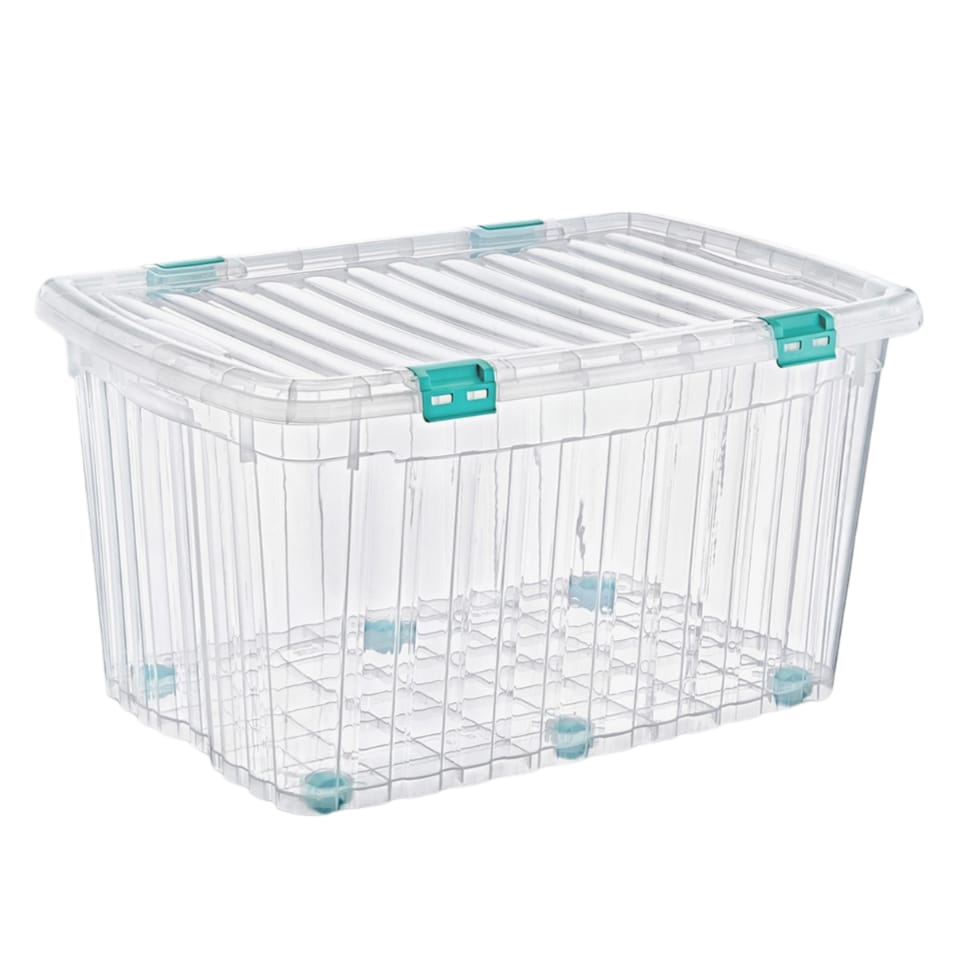 CAJON ORGANIZADOR PLASTICO CON RUEDAS Y TRANCA  - 80 x 54 x 43 CMS. � 120 LT.