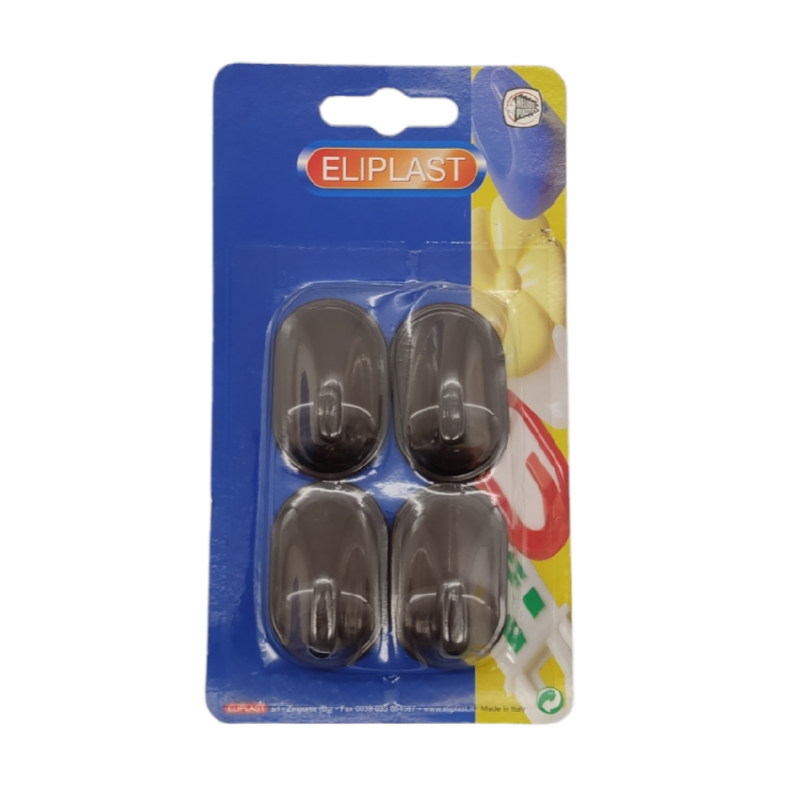 PERCHA  ADHESIVA OVAL BLISTER X 4 UNIDADES