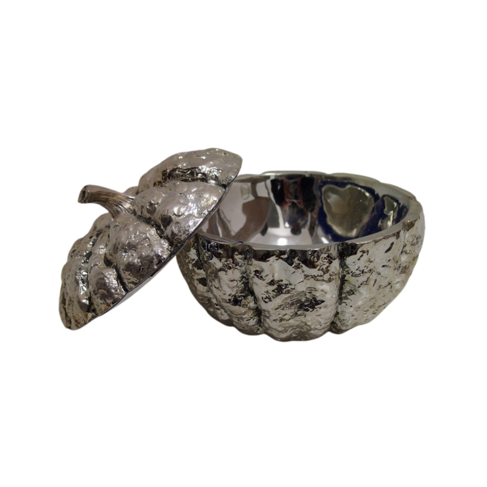 CALABAZA CON TAPA  - PLATINA � 20 CMS.